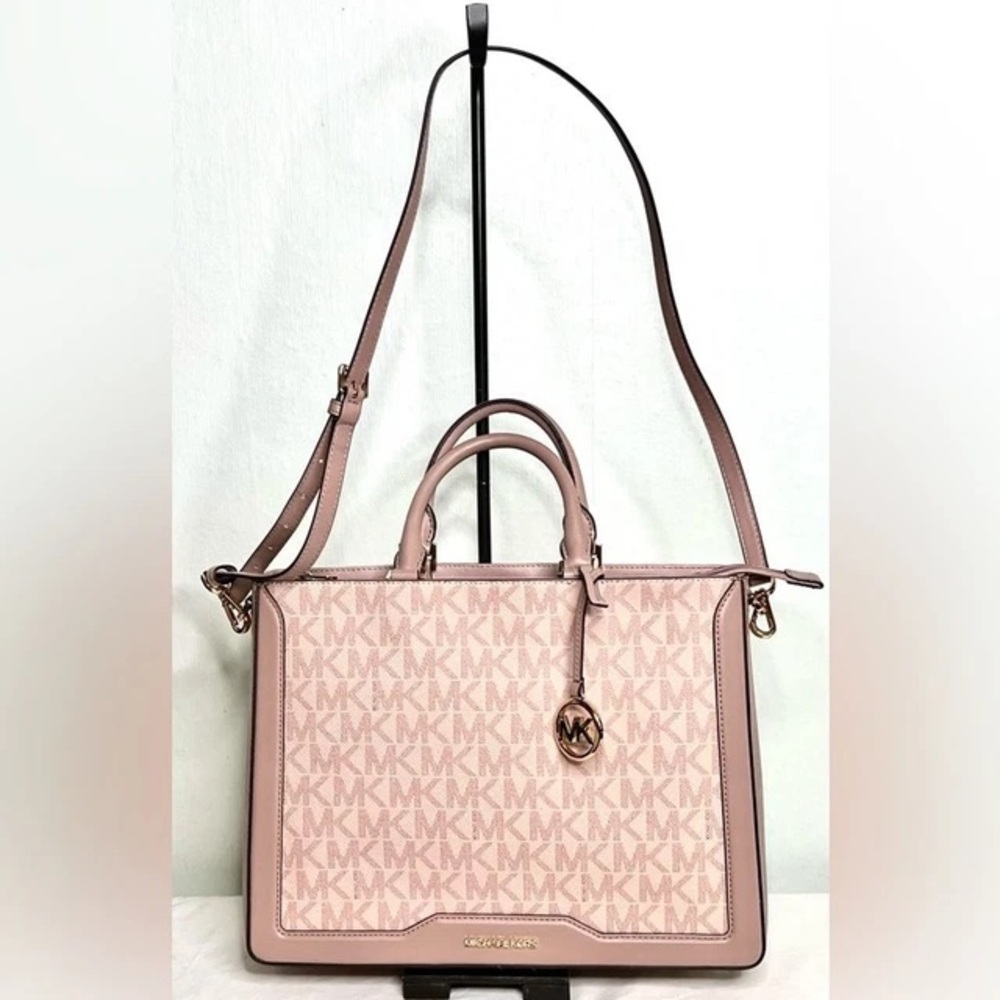 Michael Kors Blush Satchel with Logo Print